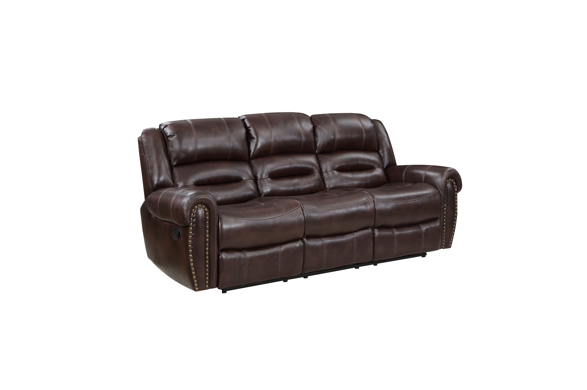 Center Hill Brown Bonded Leather Reclining Living Room Set - SET | 9668NBR-3 | 9668NBR-2 | 9668NBR-1 - Luna Furniture - Dallas Store