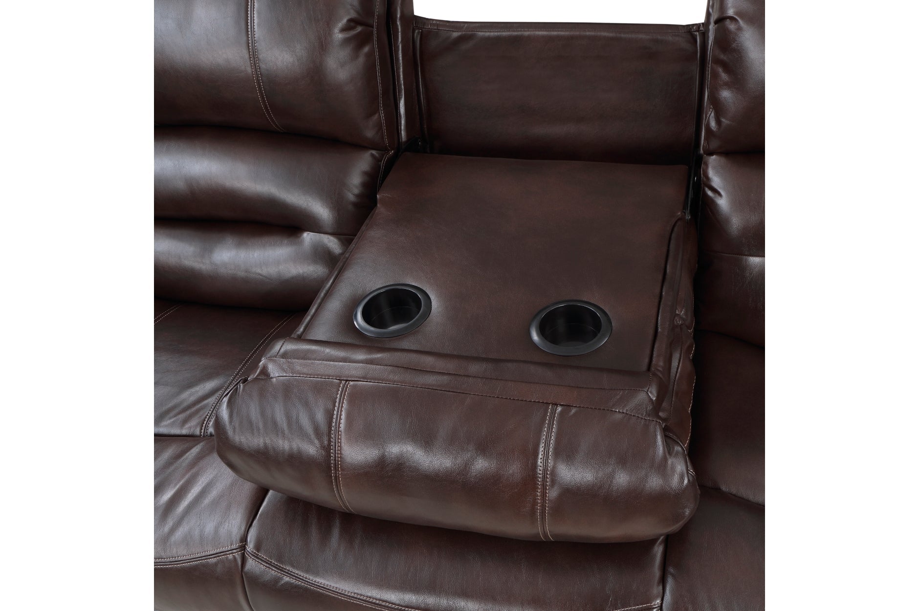 Center Hill Brown Bonded Leather Reclining Living Room Set - SET | 9668NBR-3 | 9668NBR-2 | 9668NBR-1 - Luna Furniture - Dallas Store