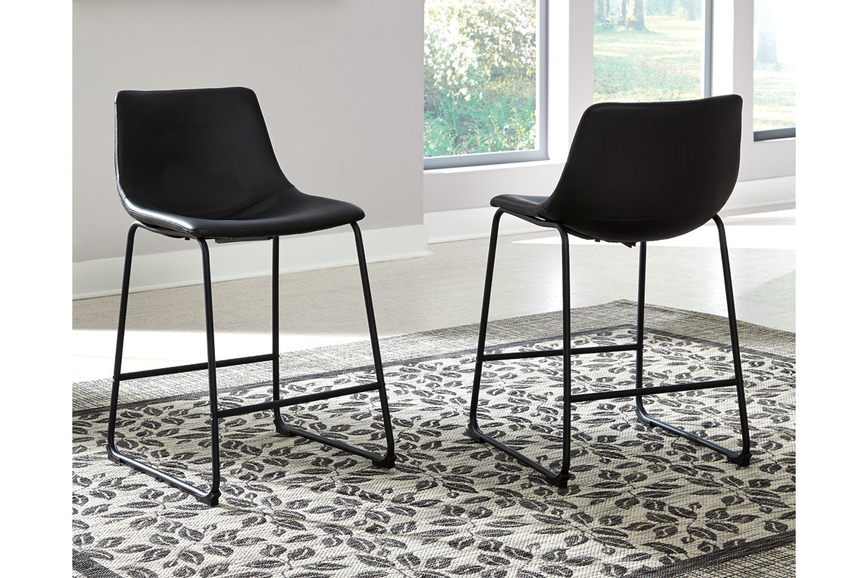 Centiar Black Counter Height Barstool, Set of 2 - D372-624 - Luna Furniture - Dallas Store