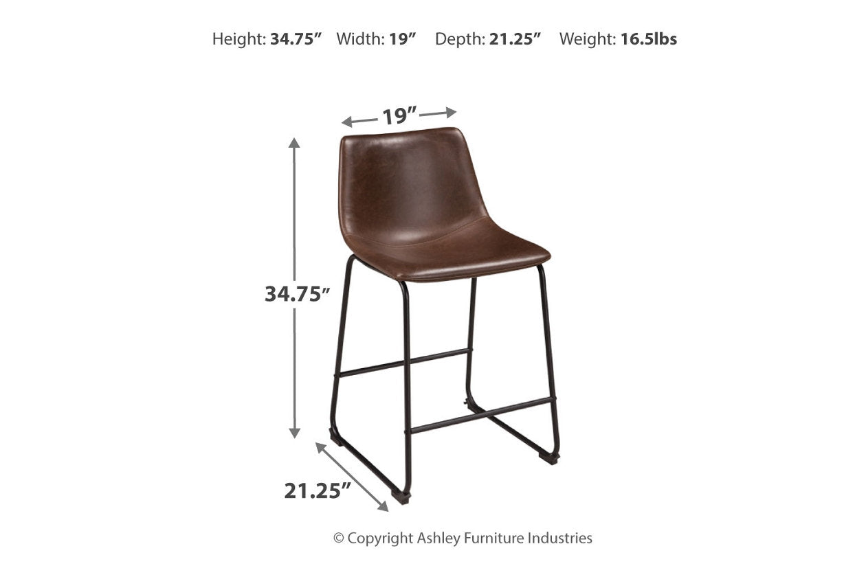 Centiar Brown Counter Height Barstool, Set of 2 - D372-124 - Luna Furniture - Dallas Store
