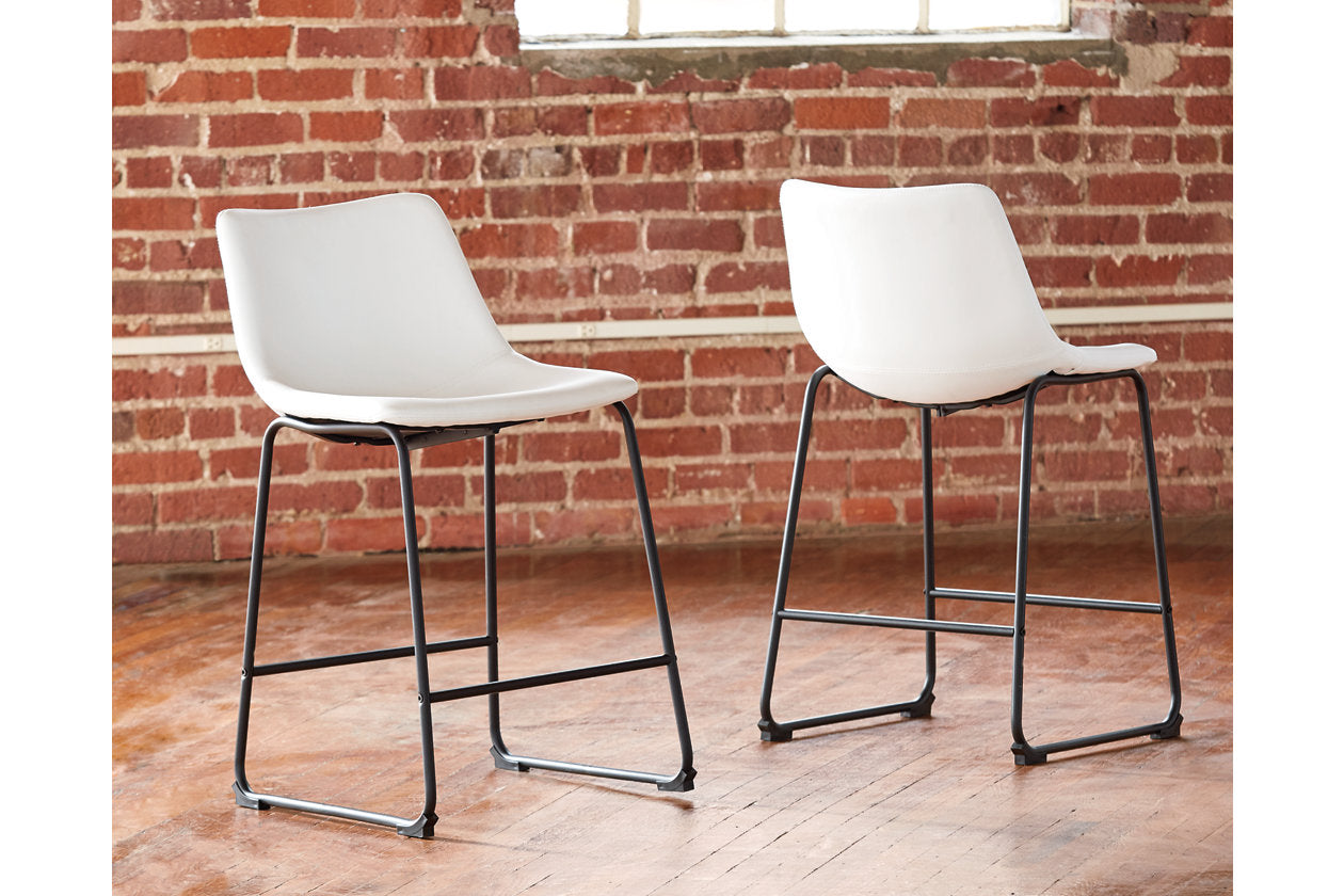 Centiar White Counter Height Barstool, Set of 2 - D372-724 - Luna Furniture - Dallas Store