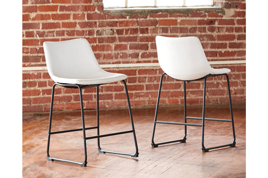 Centiar White Counter Height Barstool, Set of 2 - D372-724 - Luna Furniture - Dallas Store