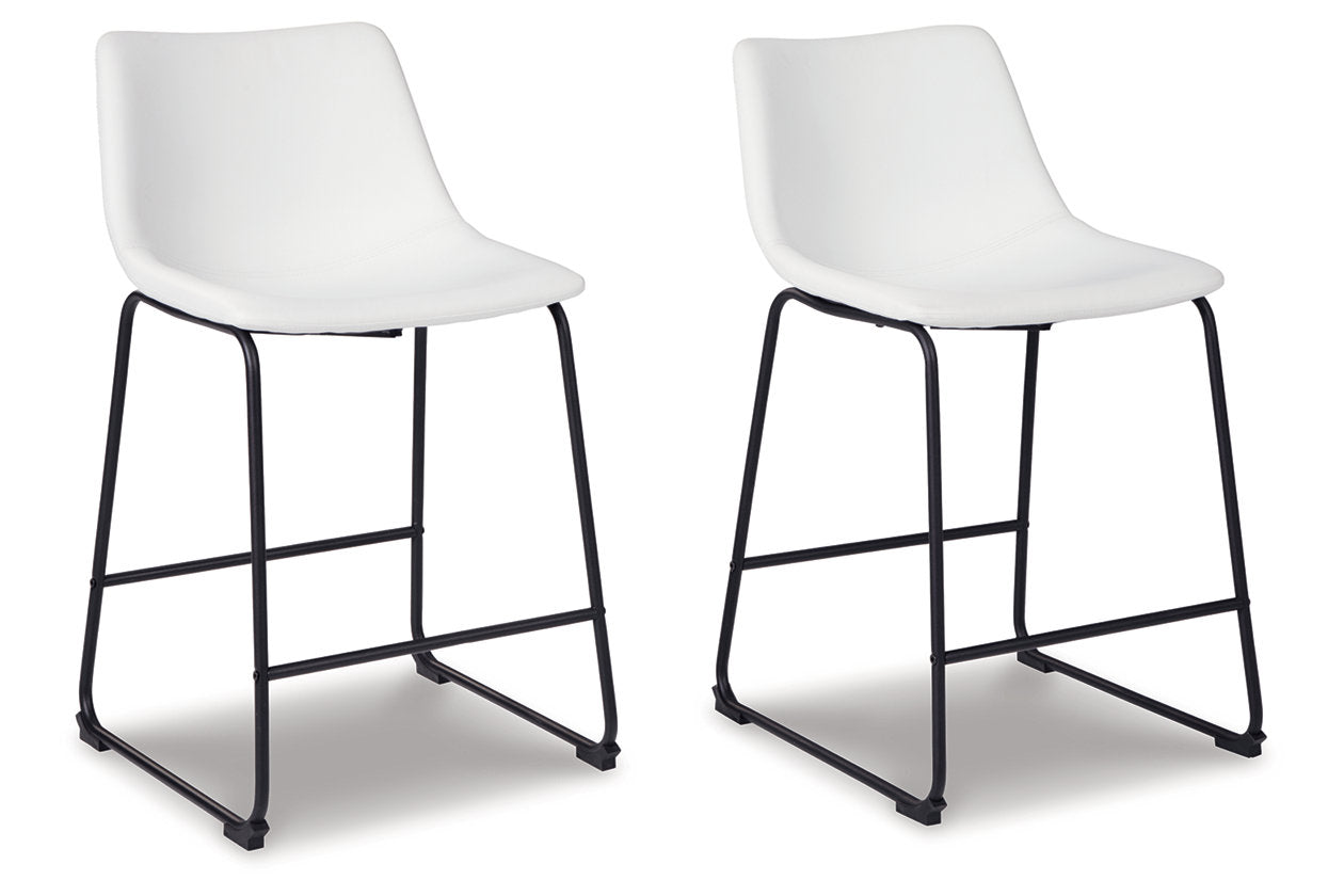 Centiar White Counter Height Barstool, Set of 2 - D372-724 - Luna Furniture - Dallas Store