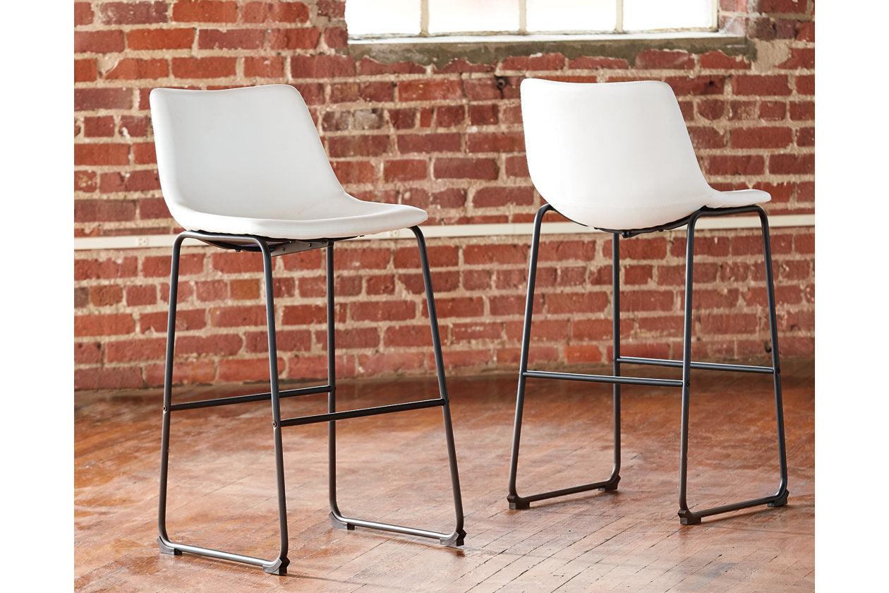 Centiar White Pub Height Barstool, Set of 2 - D372-730 - Luna Furniture - Dallas Store