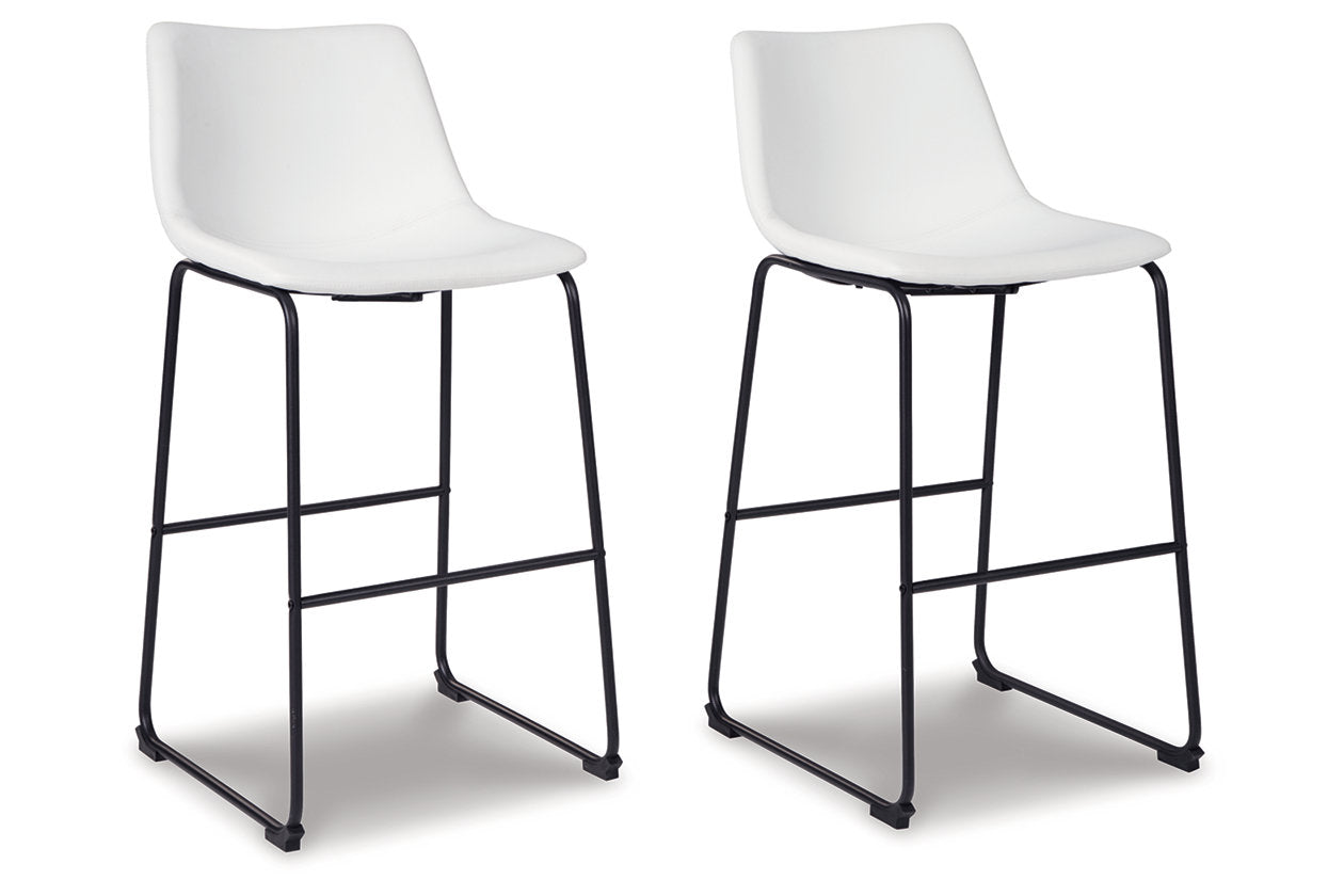 Centiar White Pub Height Barstool, Set of 2 - D372-730 - Luna Furniture - Dallas Store