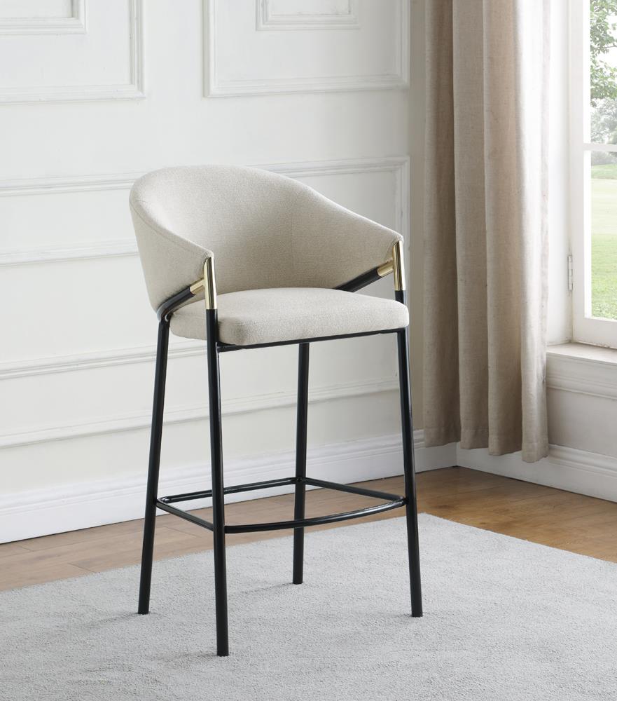 Chadwick Beige/Glossy Black Sloped Arm Bar Stools, Set of 2 - 183437 - Luna Furniture - Dallas Store