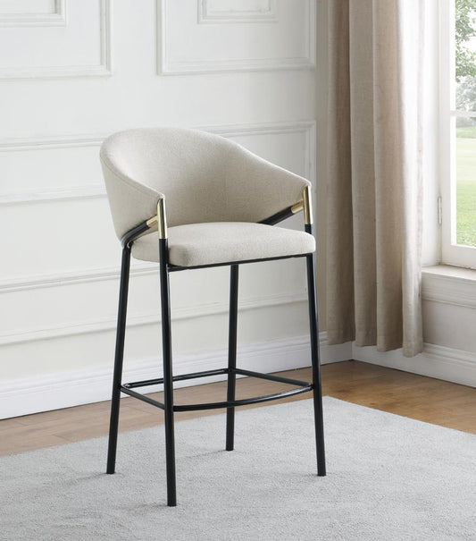 Chadwick Beige/Glossy Black Sloped Arm Bar Stools, Set of 2 - 183437 - Luna Furniture - Dallas Store