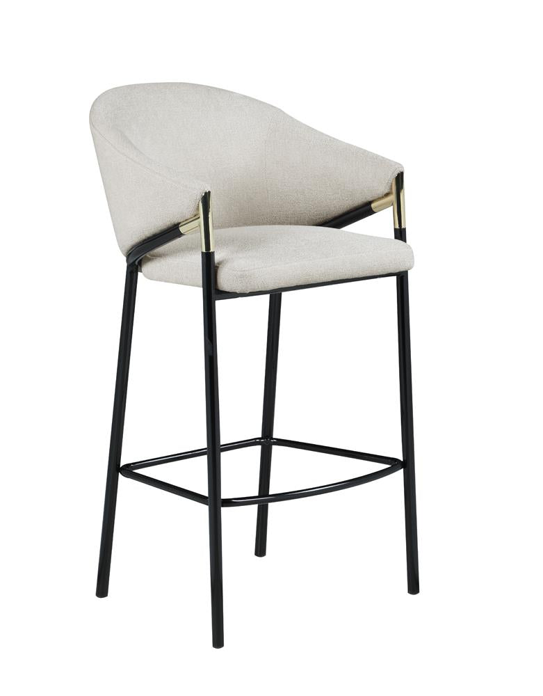 Chadwick Beige/Glossy Black Sloped Arm Bar Stools, Set of 2 - 183437 - Luna Furniture - Dallas Store