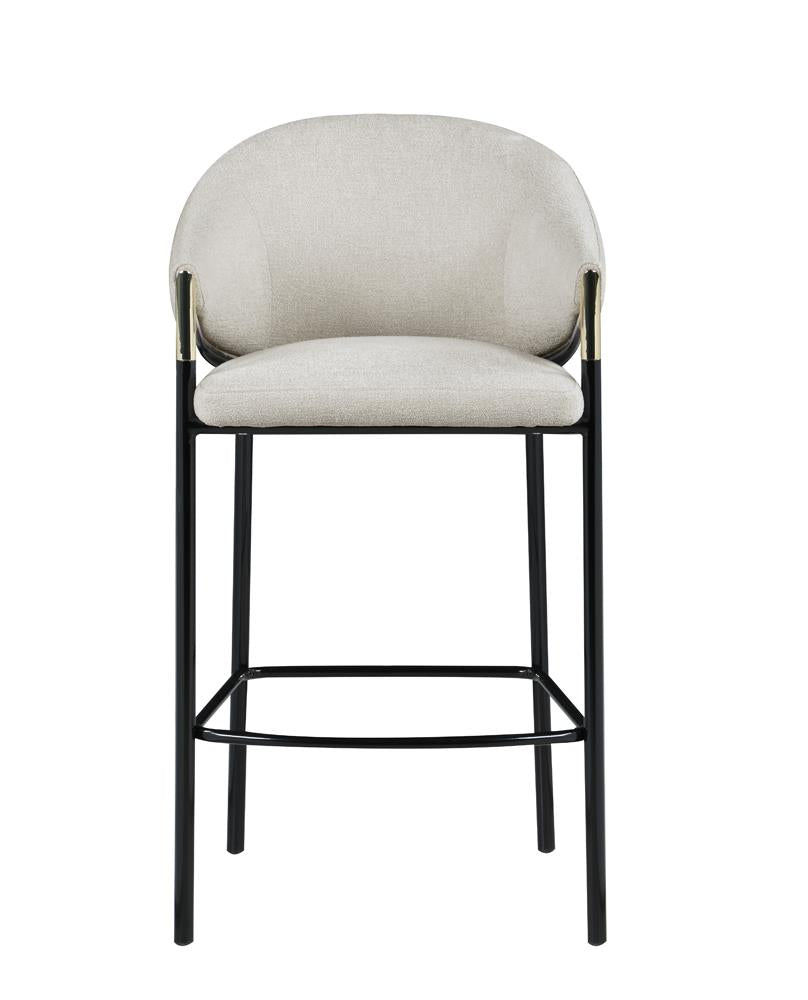 Chadwick Beige/Glossy Black Sloped Arm Bar Stools, Set of 2 - 183437 - Luna Furniture - Dallas Store