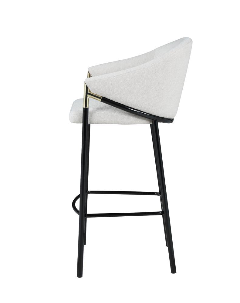 Chadwick Beige/Glossy Black Sloped Arm Bar Stools, Set of 2 - 183437 - Luna Furniture - Dallas Store
