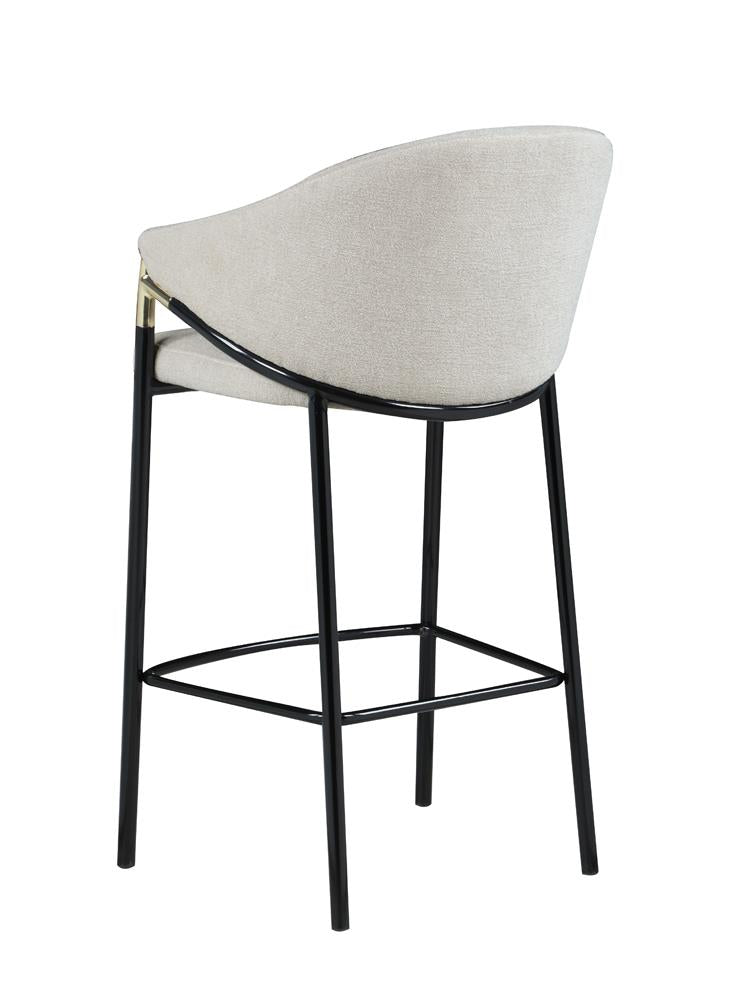 Chadwick Beige/Glossy Black Sloped Arm Bar Stools, Set of 2 - 183437 - Luna Furniture - Dallas Store