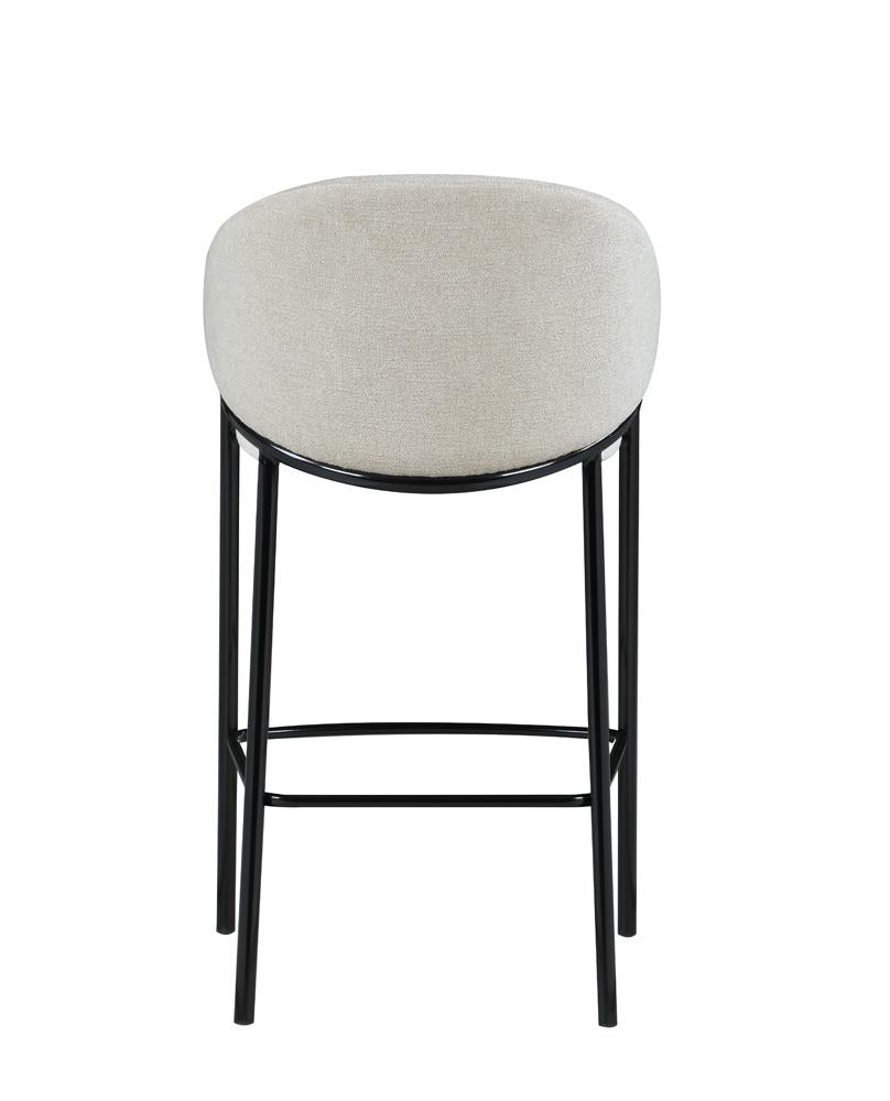 Chadwick Beige/Glossy Black Sloped Arm Bar Stools, Set of 2 - 183437 - Luna Furniture - Dallas Store