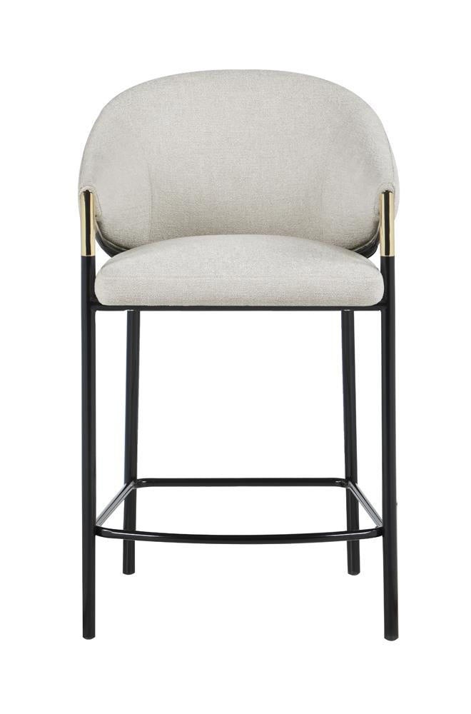 Chadwick Beige/Glossy Black Sloped Arm Counter Height Stools, Set of 2 - 183436 - Luna Furniture - Dallas Store