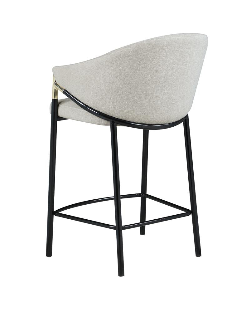Chadwick Beige/Glossy Black Sloped Arm Counter Height Stools, Set of 2 - 183436 - Luna Furniture - Dallas Store
