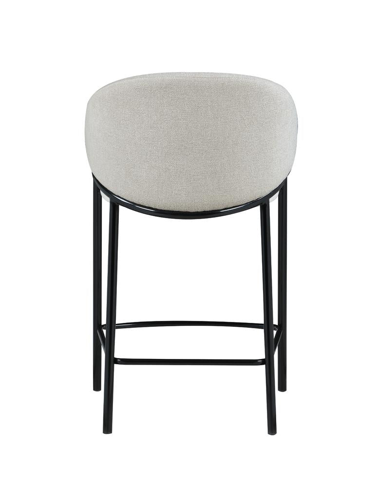 Chadwick Beige/Glossy Black Sloped Arm Counter Height Stools, Set of 2 - 183436 - Luna Furniture - Dallas Store