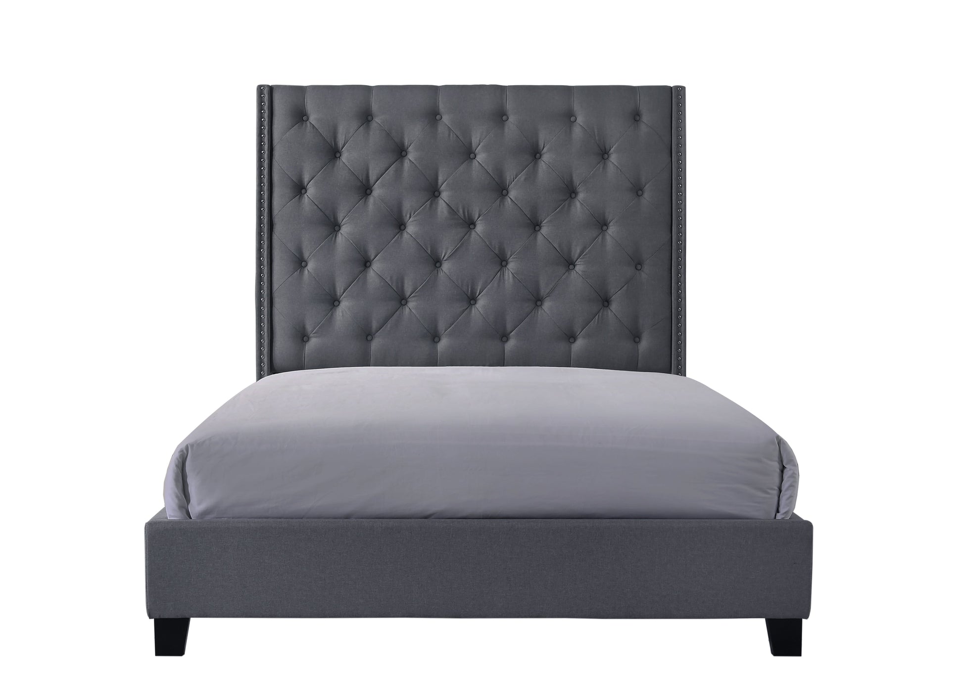 Chantilly Gray King Upholstered Bed - SET | 5265GY-K-HB | 5265GY-K-FRW - Luna Furniture - Dallas Store