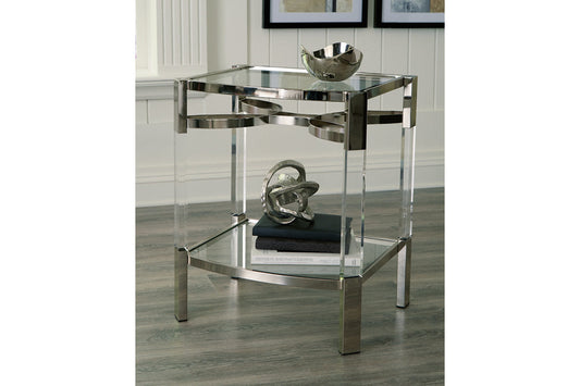 Chaseton Clear/Silver Finish Accent Table - A4000334 - Luna Furniture - Dallas Store