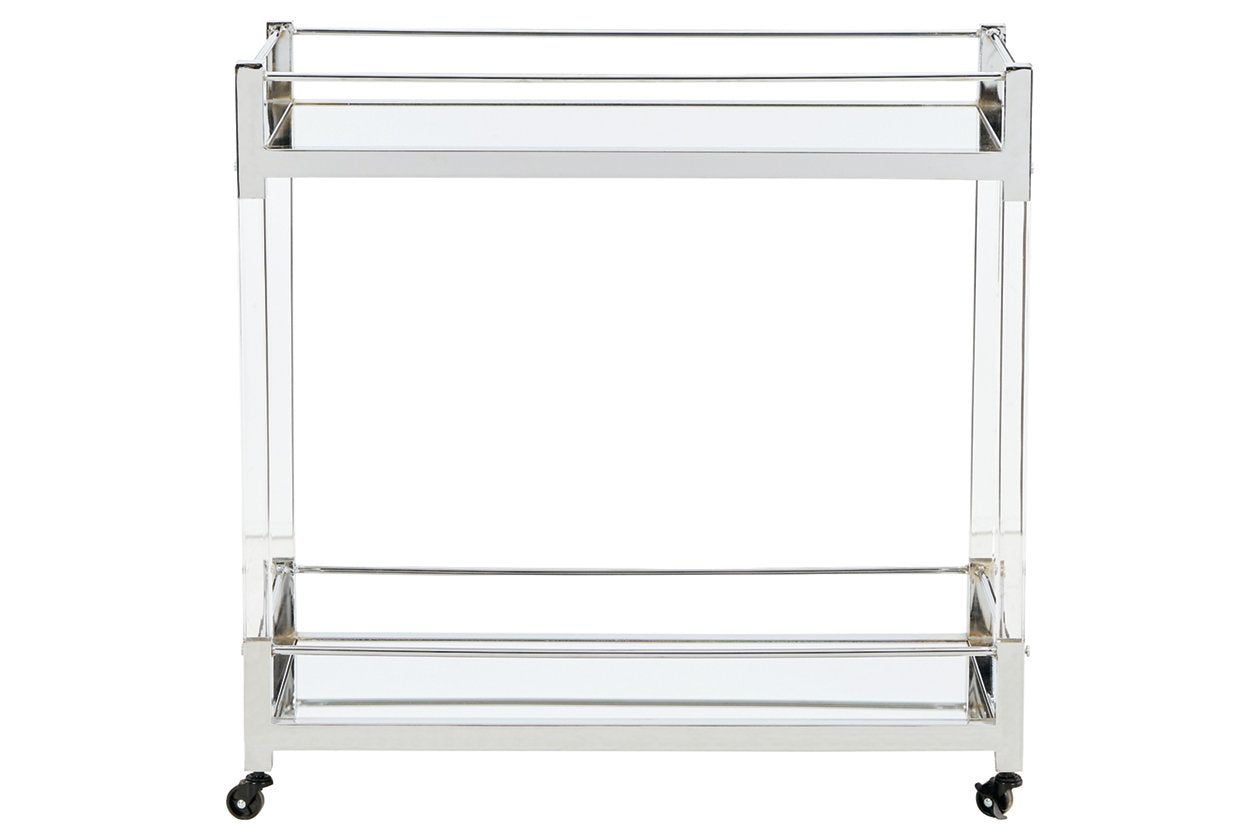 Chaseton Clear/Silver Finish Bar Cart - A4000501 - Luna Furniture - Dallas Store