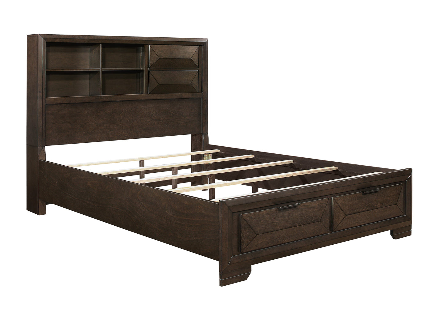 Chesky Bookcase Storage Platform Bedroom Set - SET | 1753K-1 | 1753K-DW | 1753-3 | 1753-4 | 1753-5 | 1753-6 - Luna Furniture - Dallas Store