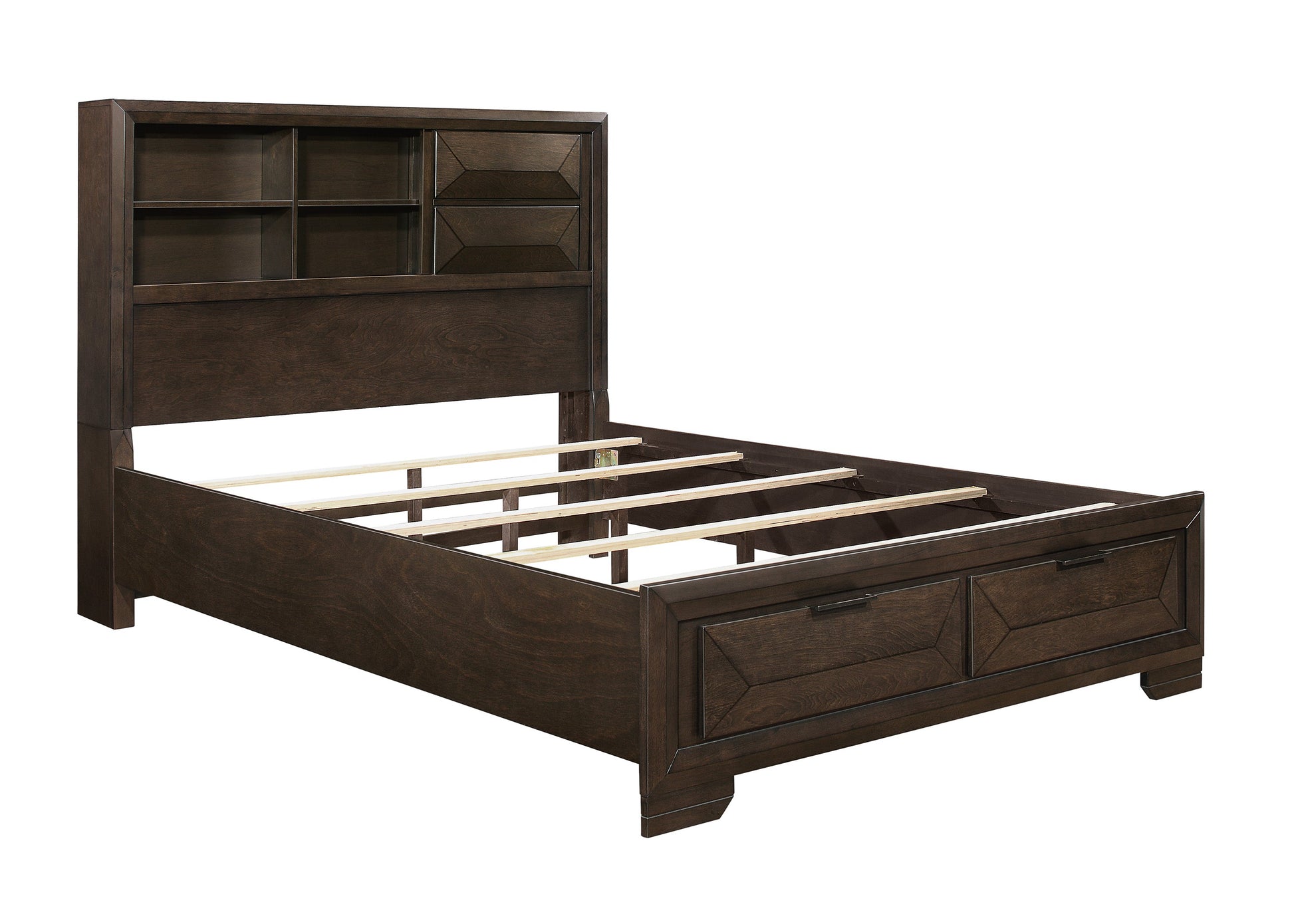 Chesky Bookcase Storage Platform Bedroom Set - SET | 1753K-1 | 1753K-DW | 1753-3 | 1753-4 | 1753-5 | 1753-6 - Luna Furniture - Dallas Store