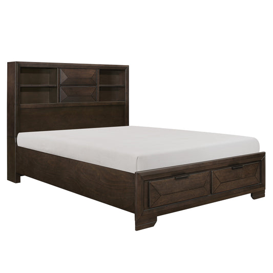 Chesky King Bookcase Storage Platform Bed - SET | 1753K-1 | 1753-3 | 1753K-DW - Luna Furniture - Dallas Store