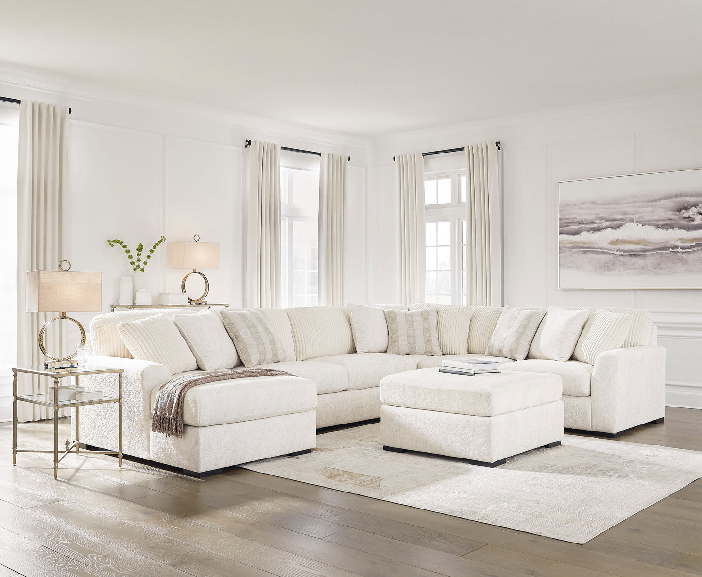Chessington Ivory 4-Piece LAF Chaise Sectional - SET | 6190416 | 6190434 | 6190467 | 6190477 - Luna Furniture - Dallas Store