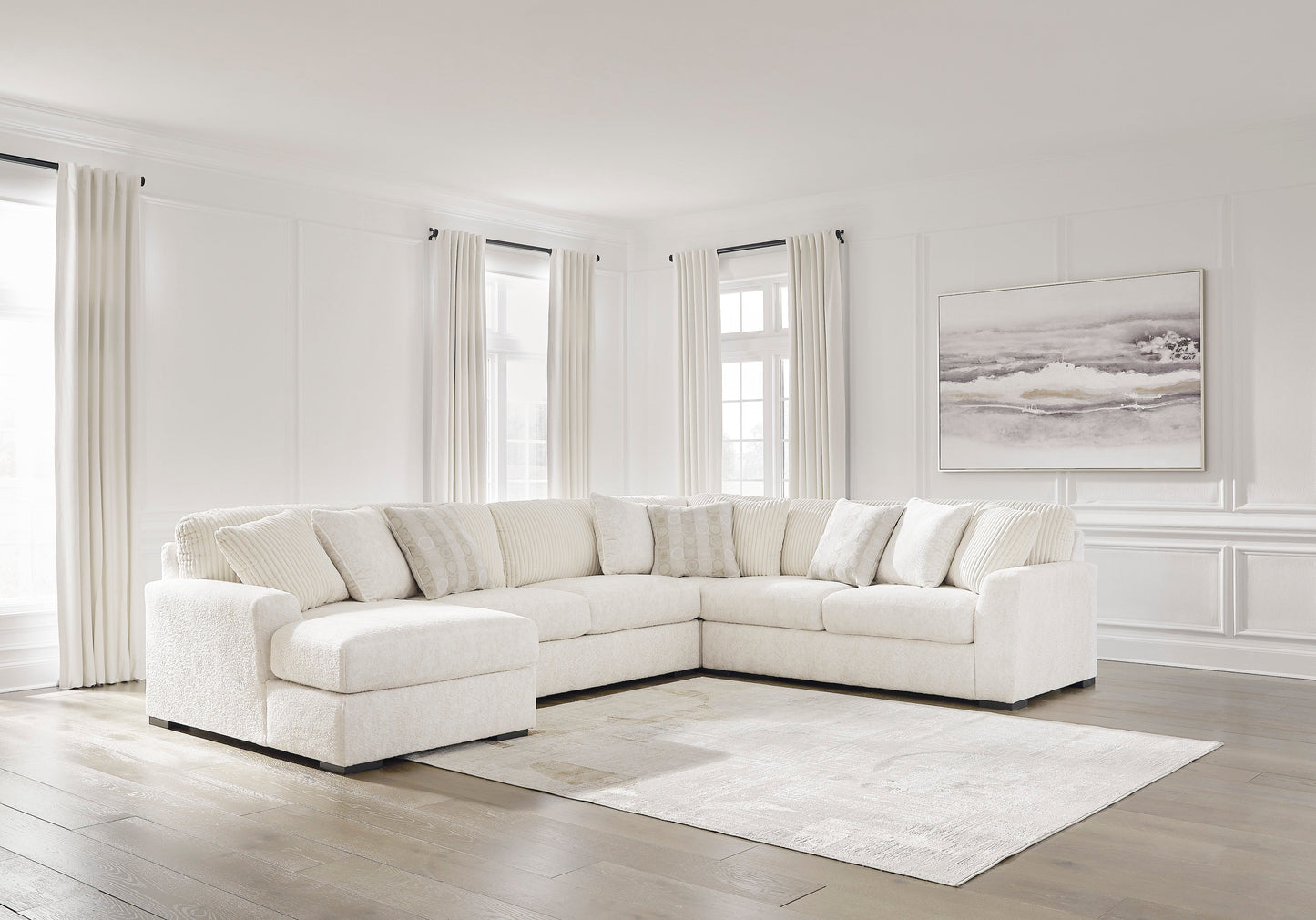 Chessington Ivory 4-Piece LAF Chaise Sectional - SET | 6190416 | 6190434 | 6190467 | 6190477 - Luna Furniture - Dallas Store