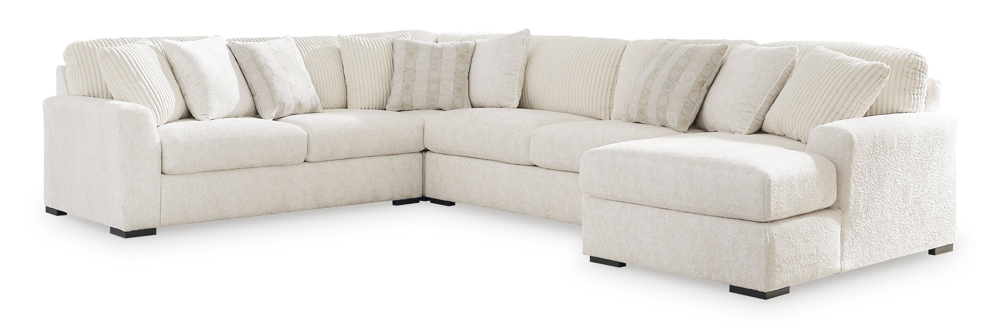 Chessington Ivory 4-Piece RAF Chaise Sectional - SET | 6190417 | 6190434 | 6190466 | 6190477 - Luna Furniture - Dallas Store