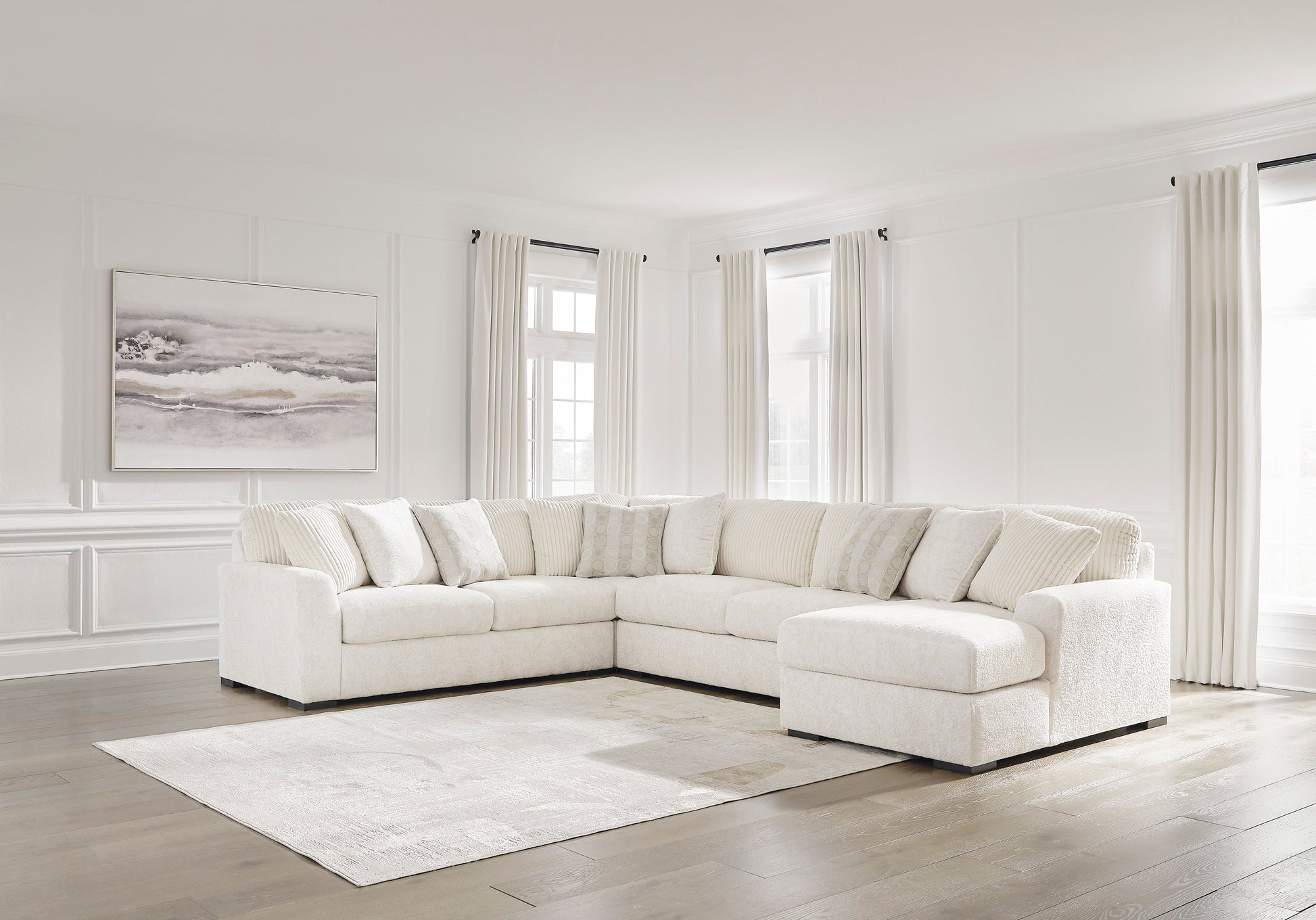 Chessington Ivory 4-Piece RAF Chaise Sectional - SET | 6190417 | 6190434 | 6190466 | 6190477 - Luna Furniture - Dallas Store