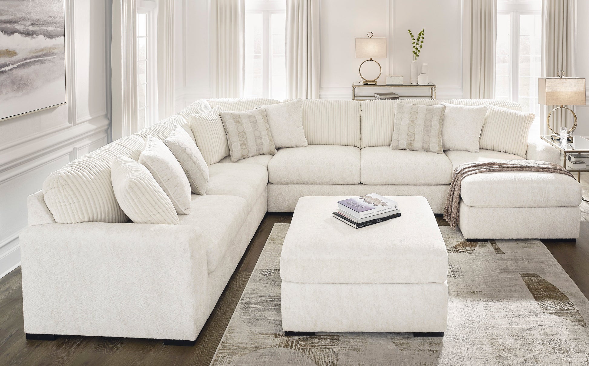 Chessington Ivory 4-Piece RAF Chaise Sectional - SET | 6190417 | 6190434 | 6190466 | 6190477 - Luna Furniture - Dallas Store