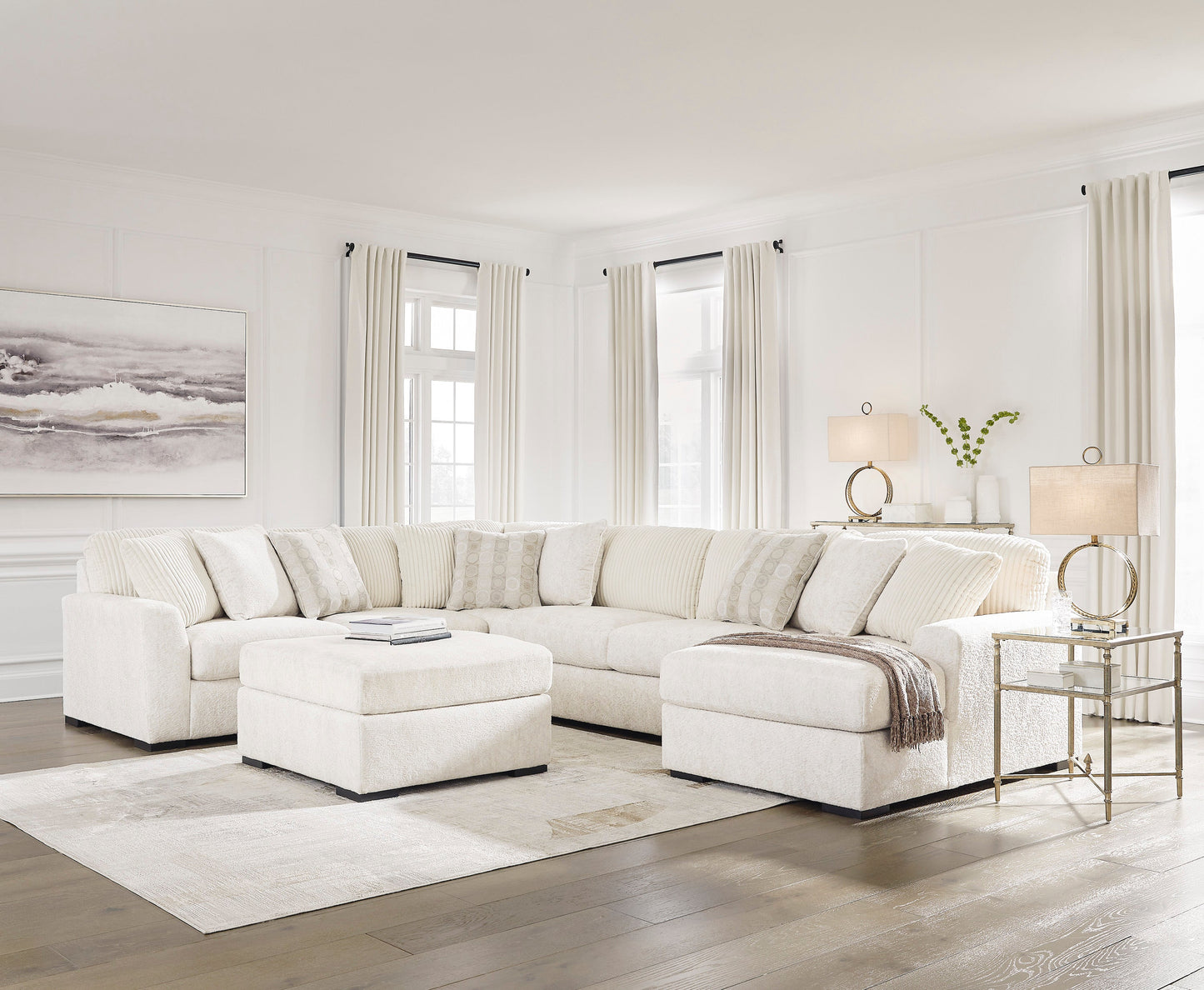 Chessington Ivory 4-Piece RAF Chaise Sectional - SET | 6190417 | 6190434 | 6190466 | 6190477 - Luna Furniture - Dallas Store
