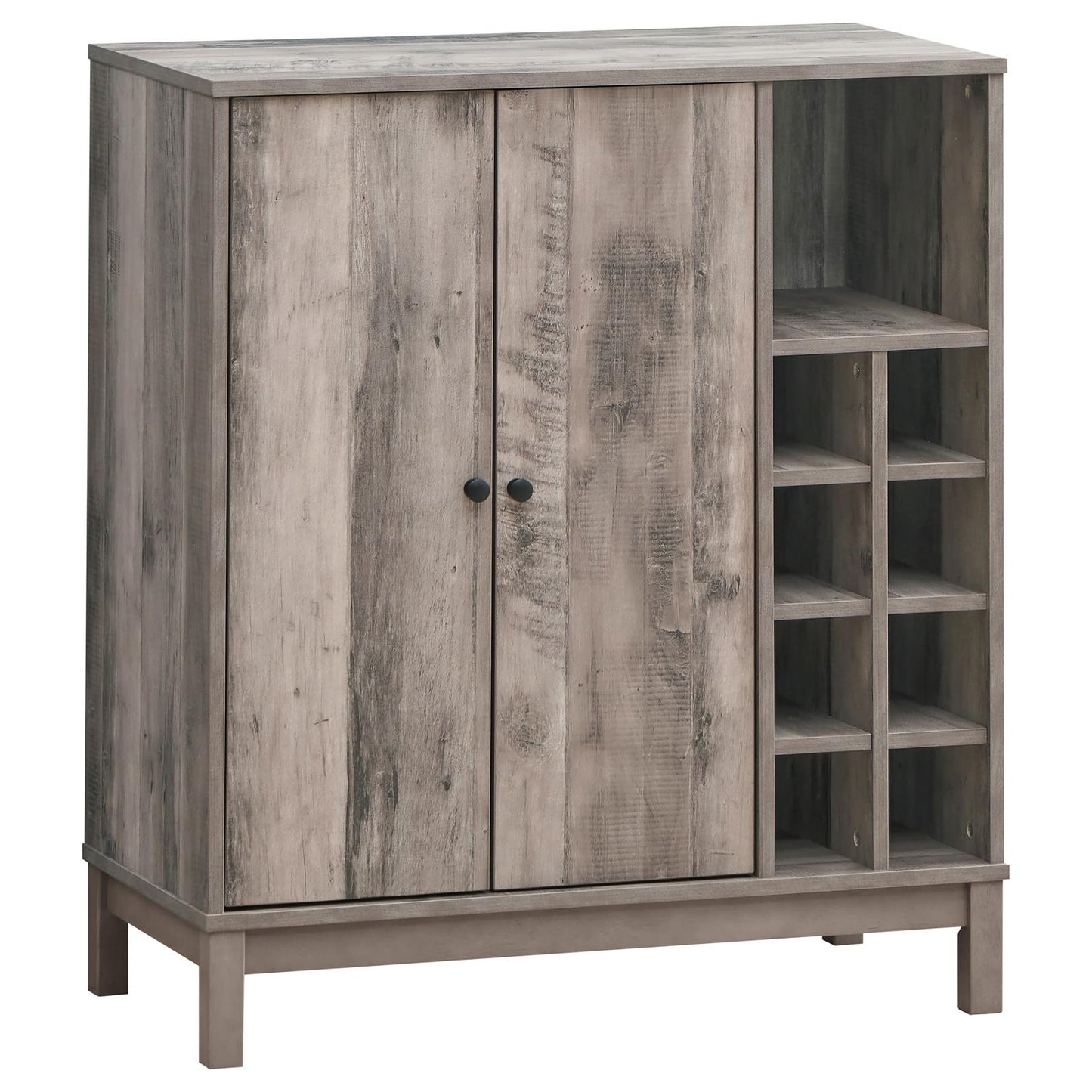 Cheyenne Weathered Acacia 2-Door Wine Cabinet with Stemware Rack - 183600 - Luna Furniture - Dallas Store