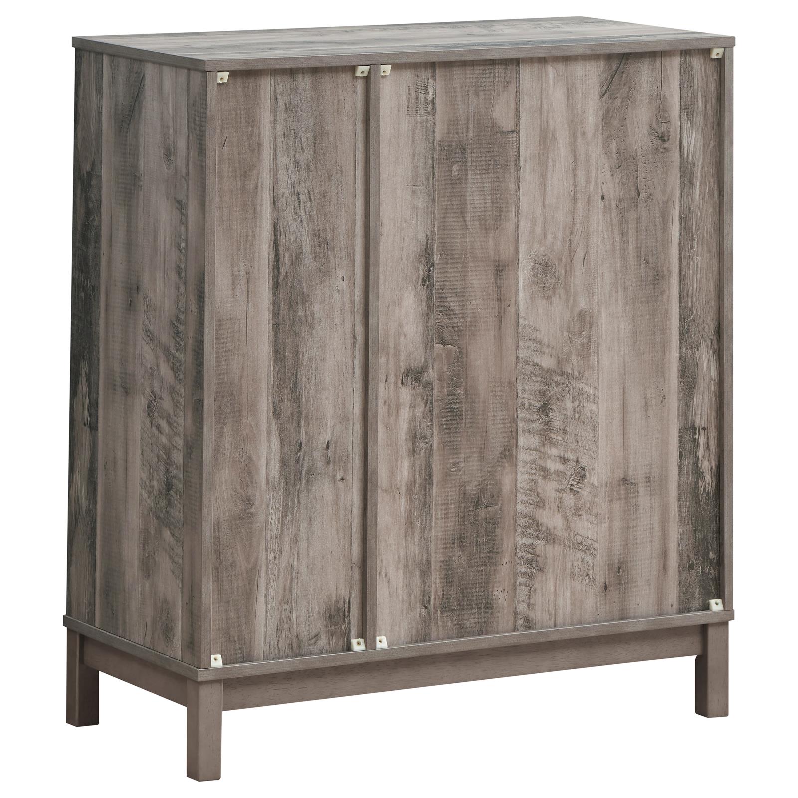 Cheyenne Weathered Acacia 2-Door Wine Cabinet with Stemware Rack - 183600 - Luna Furniture - Dallas Store