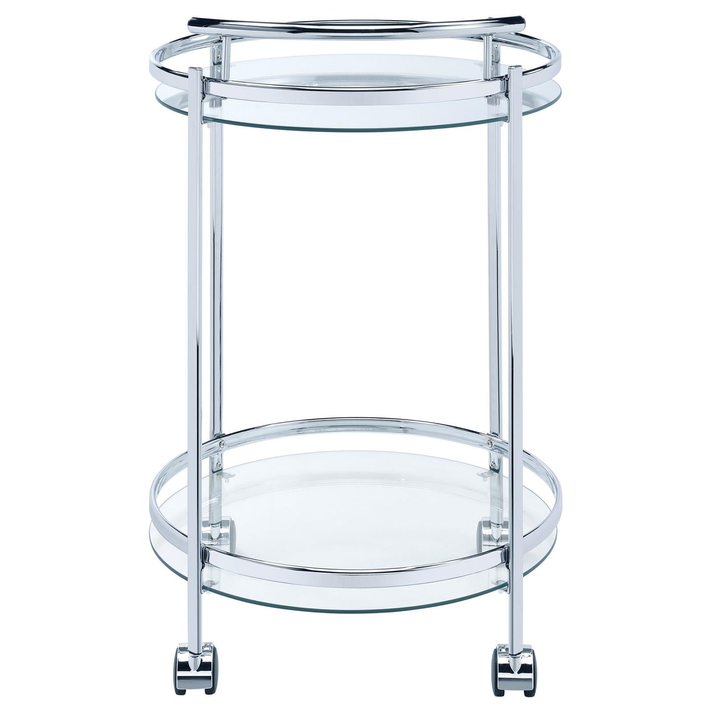 Chrissy Chrome Round Glass Bar Cart - 181367 - Luna Furniture - Dallas Store