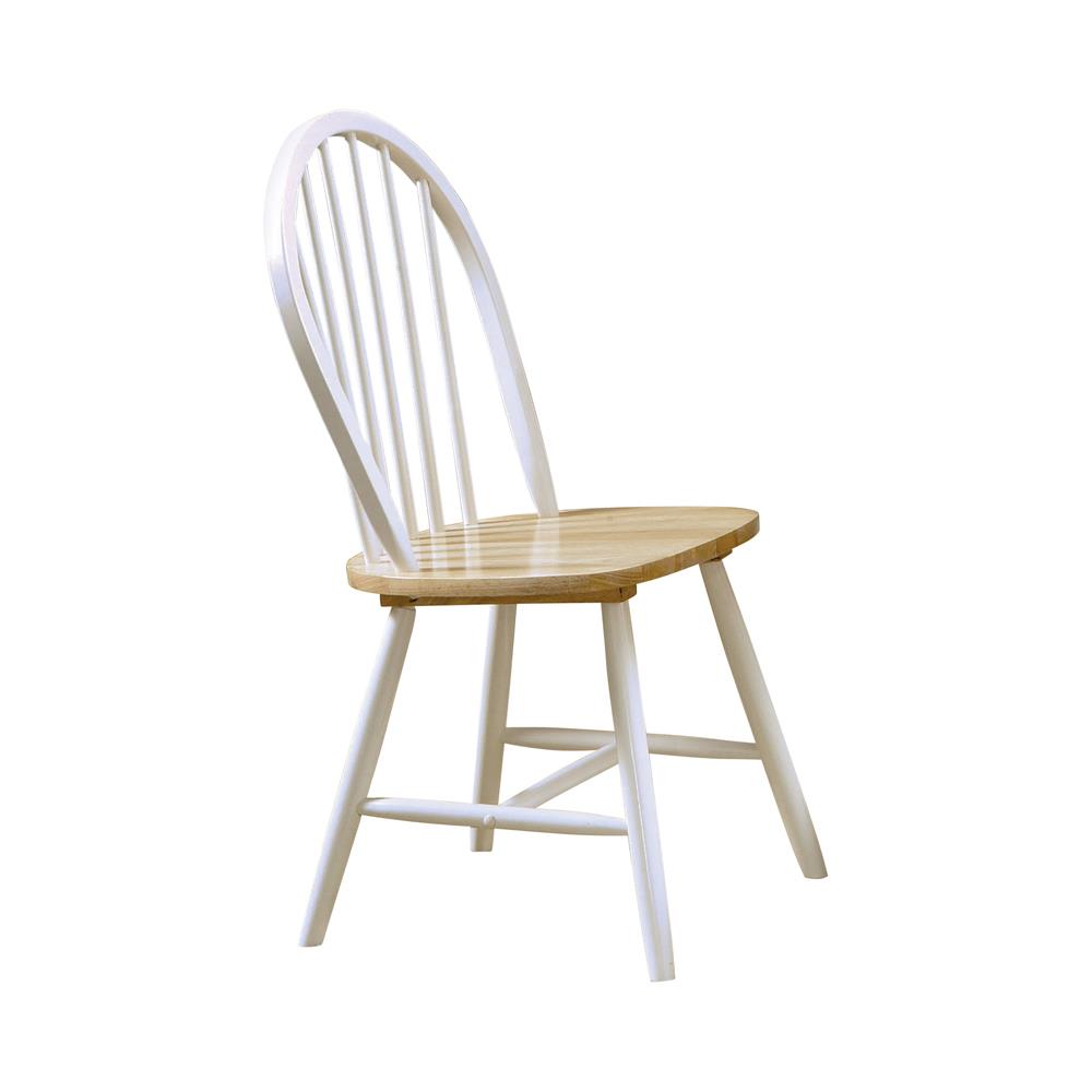 Cinder Natural Brown/White Windsor Side Chairs, Set of 4 - 4129 - Luna Furniture - Dallas Store