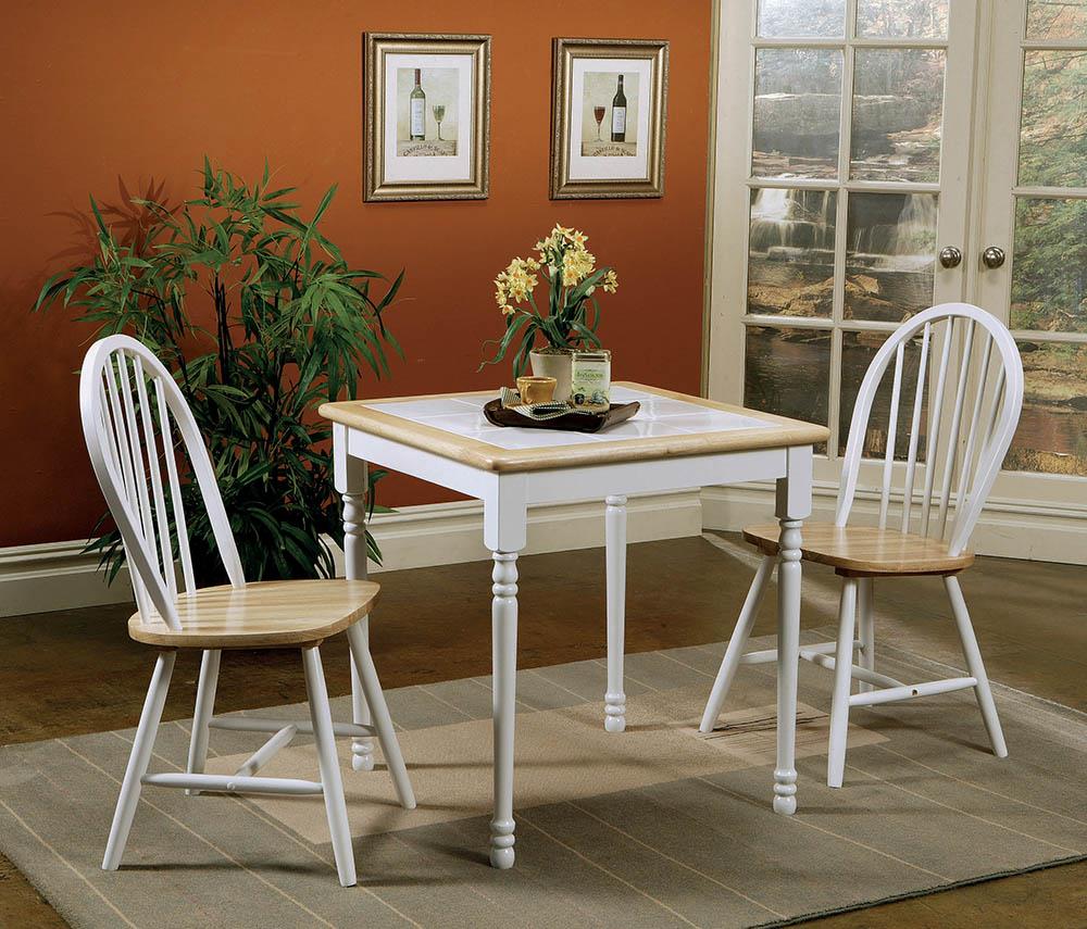 Cinder Natural Brown/White Windsor Side Chairs, Set of 4 - 4129 - Luna Furniture - Dallas Store