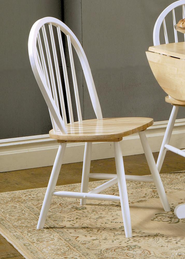 Cinder Natural Brown/White Windsor Side Chairs, Set of 4 - 4129 - Luna Furniture - Dallas Store