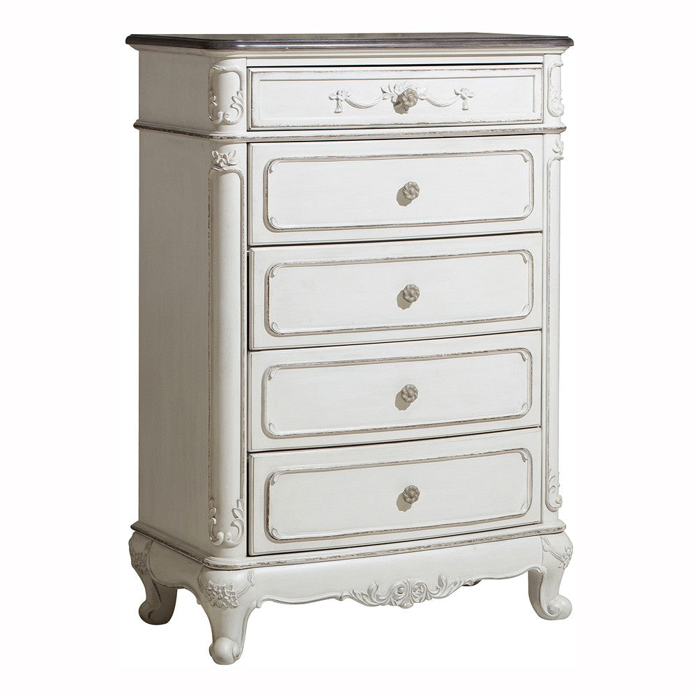 Cinderella Antique White Chest - 1386NW-9 - Luna Furniture - Dallas Store
