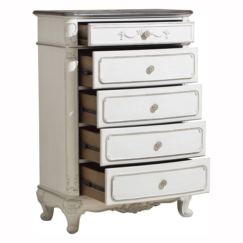 Cinderella Antique White Chest - 1386NW-9 - Luna Furniture - Dallas Store