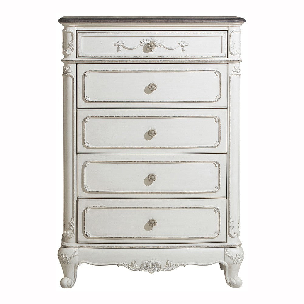 Cinderella Antique White Chest - 1386NW-9 - Luna Furniture - Dallas Store