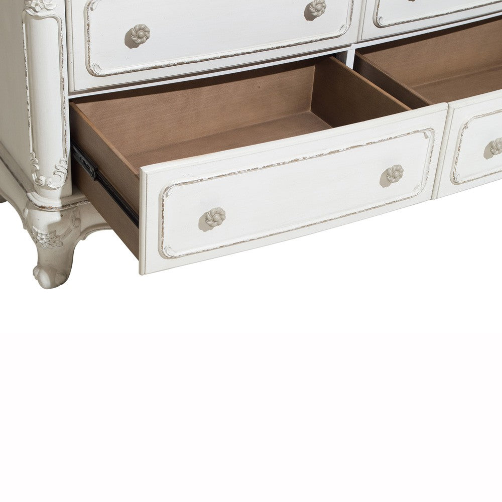 Cinderella Antique White Dresser - 1386NW-5 - Luna Furniture - Dallas Store