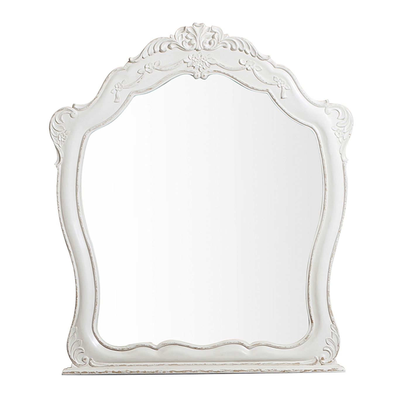 Cinderella Antique White Mirror (Mirror Only) - 1386NW-6 - Luna Furniture - Dallas Store