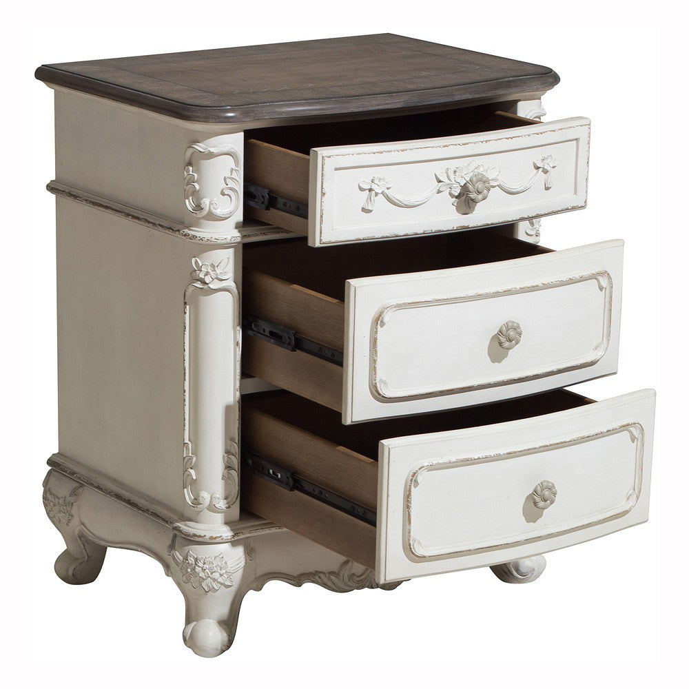 Cinderella Antique White Nightstand - 1386NW-4 - Luna Furniture - Dallas Store