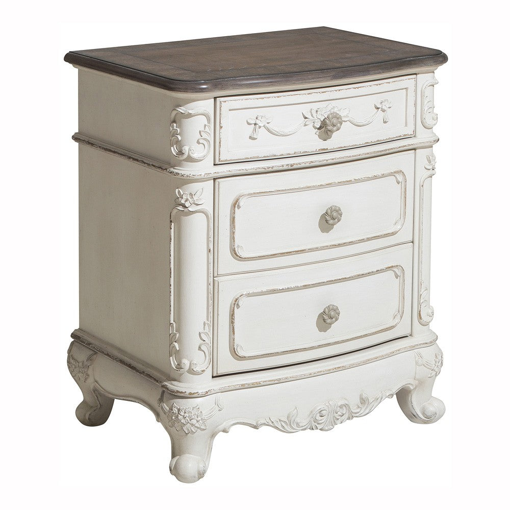 Cinderella Antique White Poster Youth Bedroom Set - SET | 1386NW-5 | 1386NW-6 | 1386NW-4 | 1386FNW-1 | 1386FNW-2 | 1386FNW-3 - Luna Furniture - Dallas Store