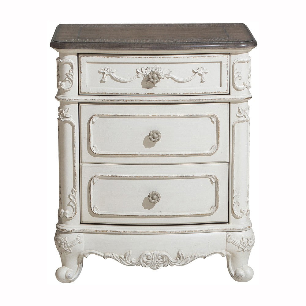 Cinderella Antique White Poster Youth Bedroom Set - SET | 1386NW-5 | 1386NW-6 | 1386NW-4 | 1386FNW-1 | 1386FNW-2 | 1386FNW-3 - Luna Furniture - Dallas Store