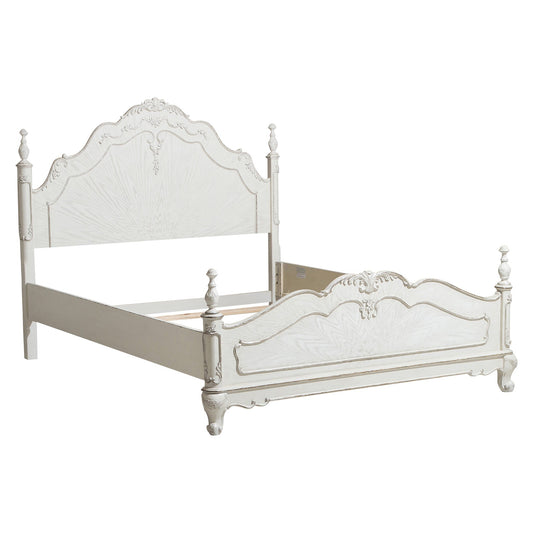 Cinderella Antique White Queen Bed - SET | 1386NW-1 | 1386NW-2 | 1386NW-3 - Luna Furniture - Dallas Store