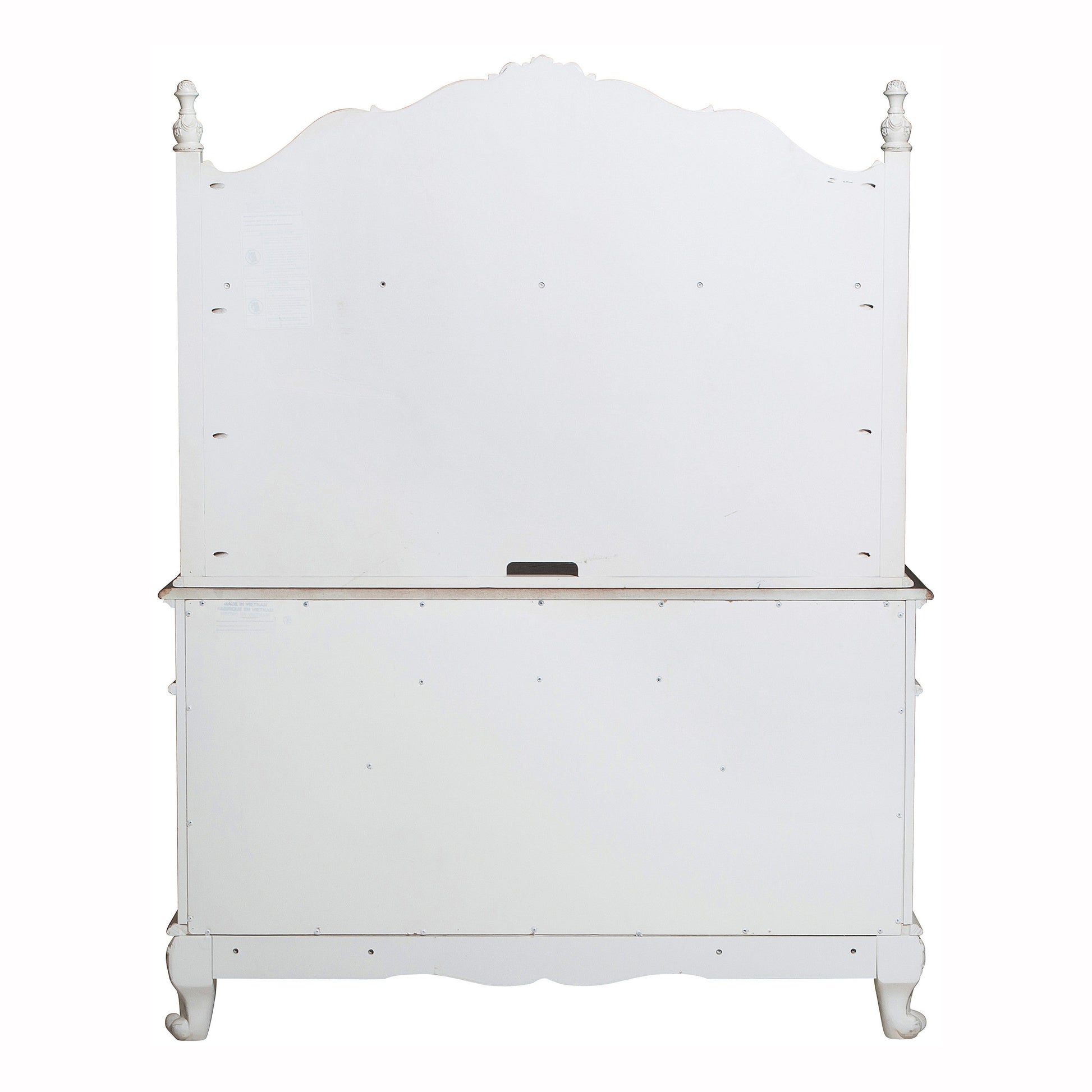 Cinderella Antique White Writing Desk with Hutch - SET | 1386NW-10 | 1386NW-11 - Luna Furniture - Dallas Store