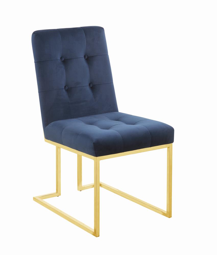 Cisco Ink Blue Tufted Back Side Chairs, Set of 2 - 192493 - Luna Furniture - Dallas Store