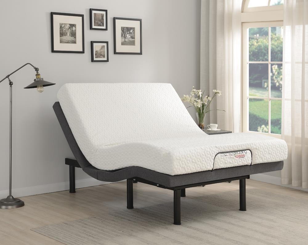 Clara Gray/Black California King Adjustable Bed Base - 350131KW - Luna Furniture - Dallas Store