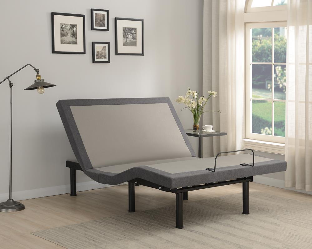 Clara Gray/Black Full Adjustable Bed Base - 350131F - Luna Furniture - Dallas Store